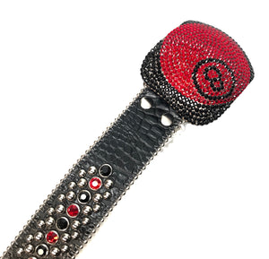 b.b. Simon '8 Ball' Black & Red Crystal Belt - Dudes Boutique