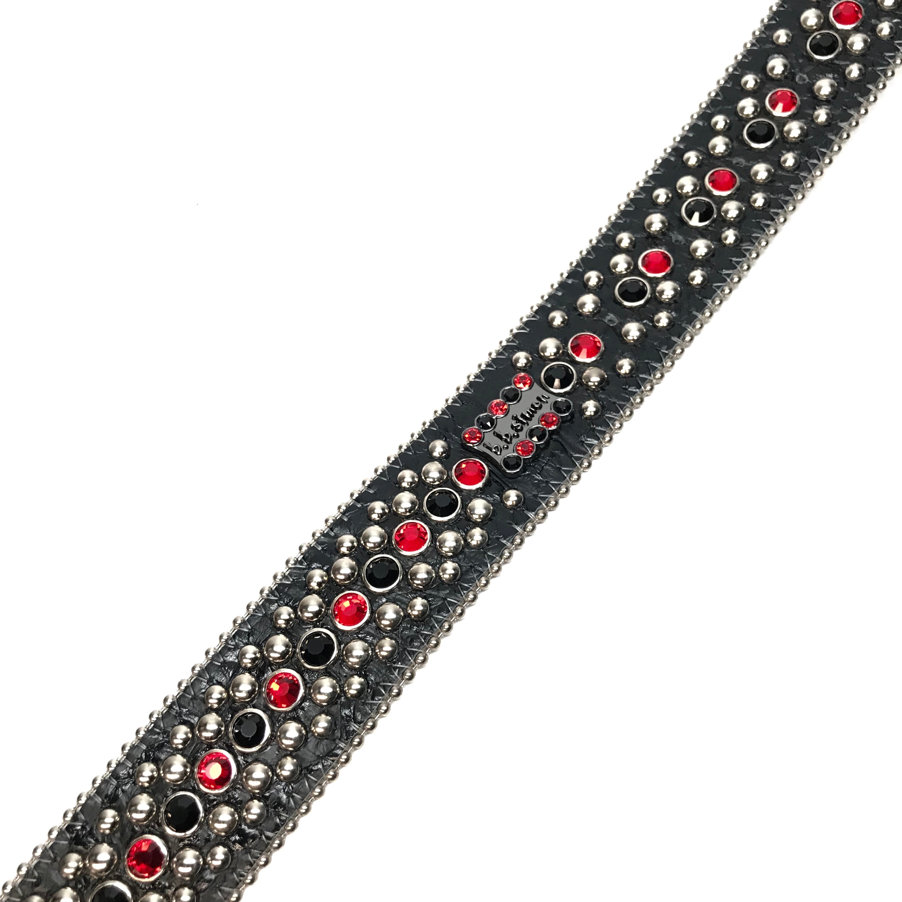 b.b. Simon '8 Ball' Black & Red Crystal Belt - Dudes Boutique