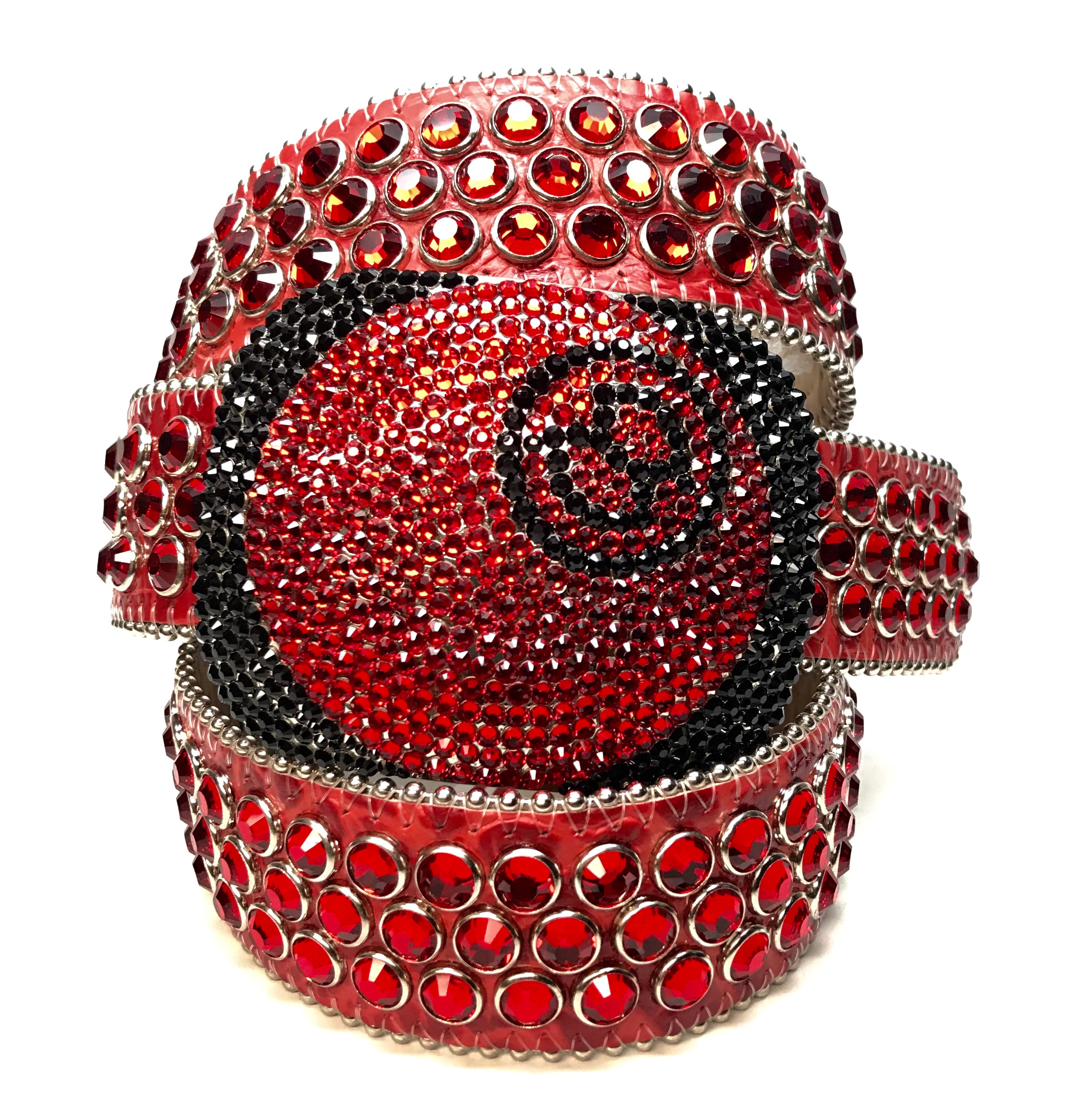 b.b. Simon '8 Ball' Blood Red Crystal Belt - Dudes Boutique