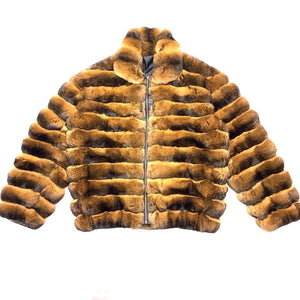 Kashani Men's Brown Full Chinchilla Fur Coat - Dudes Boutique