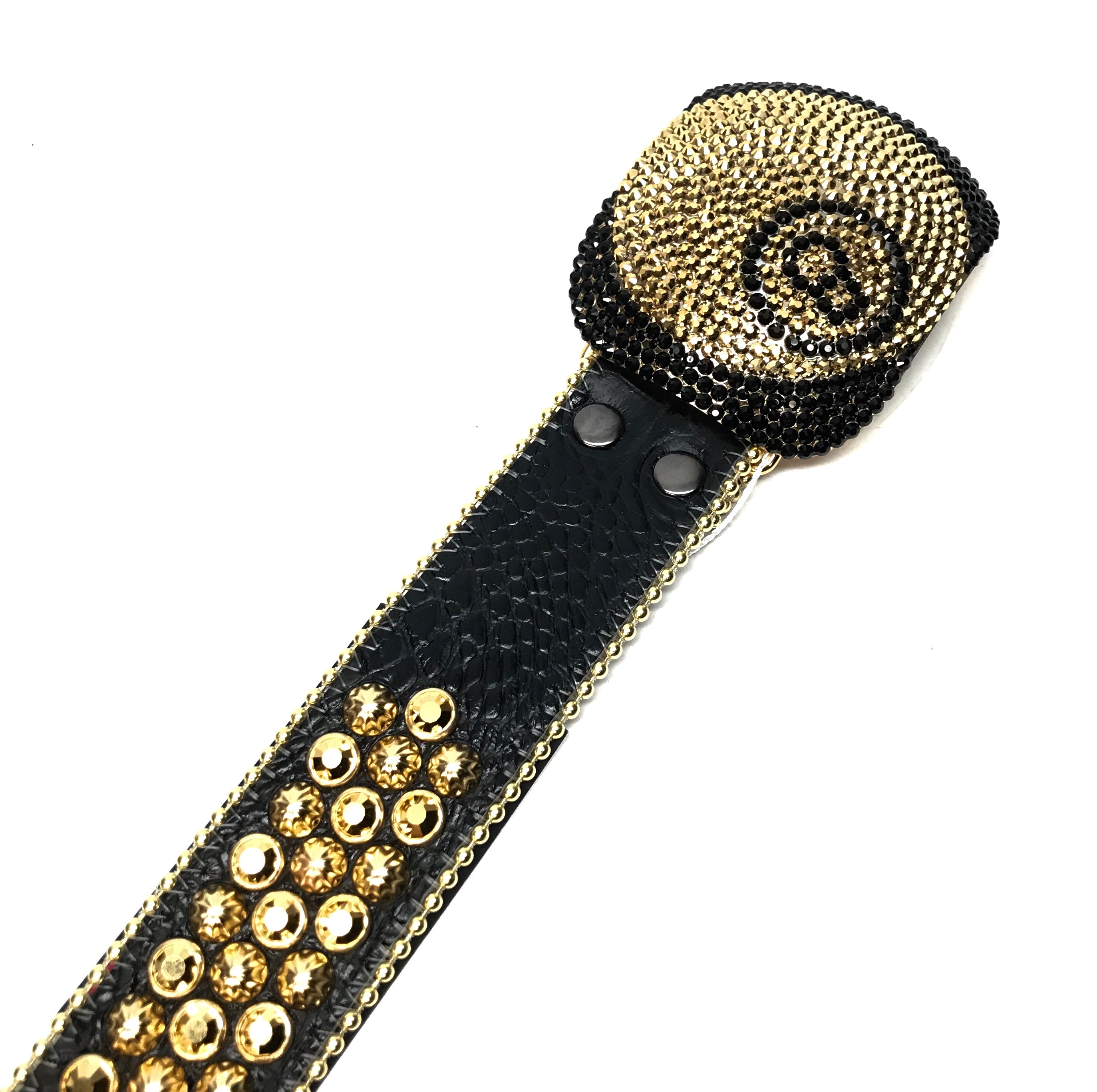 b.b. Simon '8 Ball' black & gold Crystal Belt - Dudes Boutique