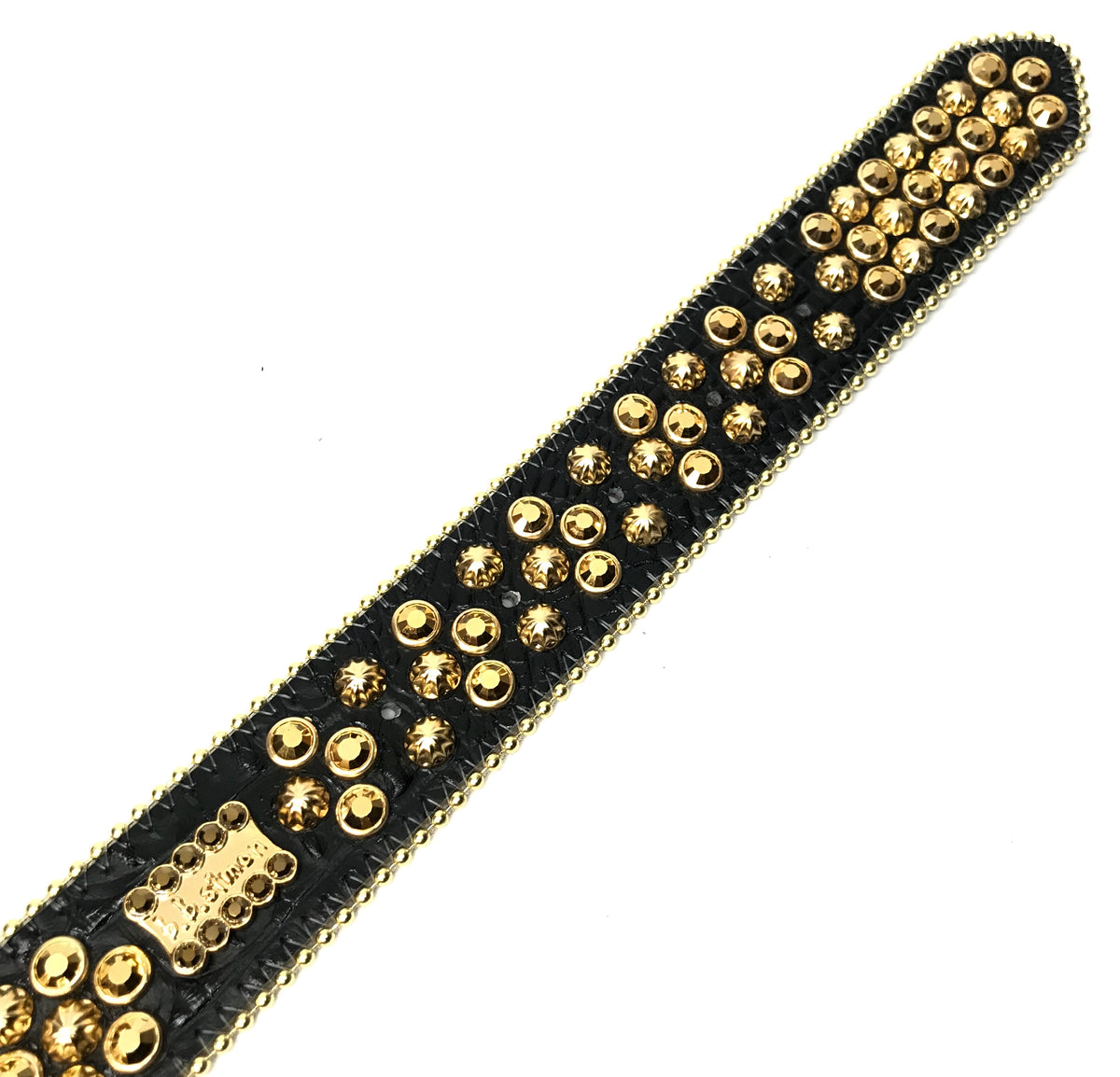 b.b. Simon '8 Ball' black & gold Crystal Belt - Dudes Boutique
