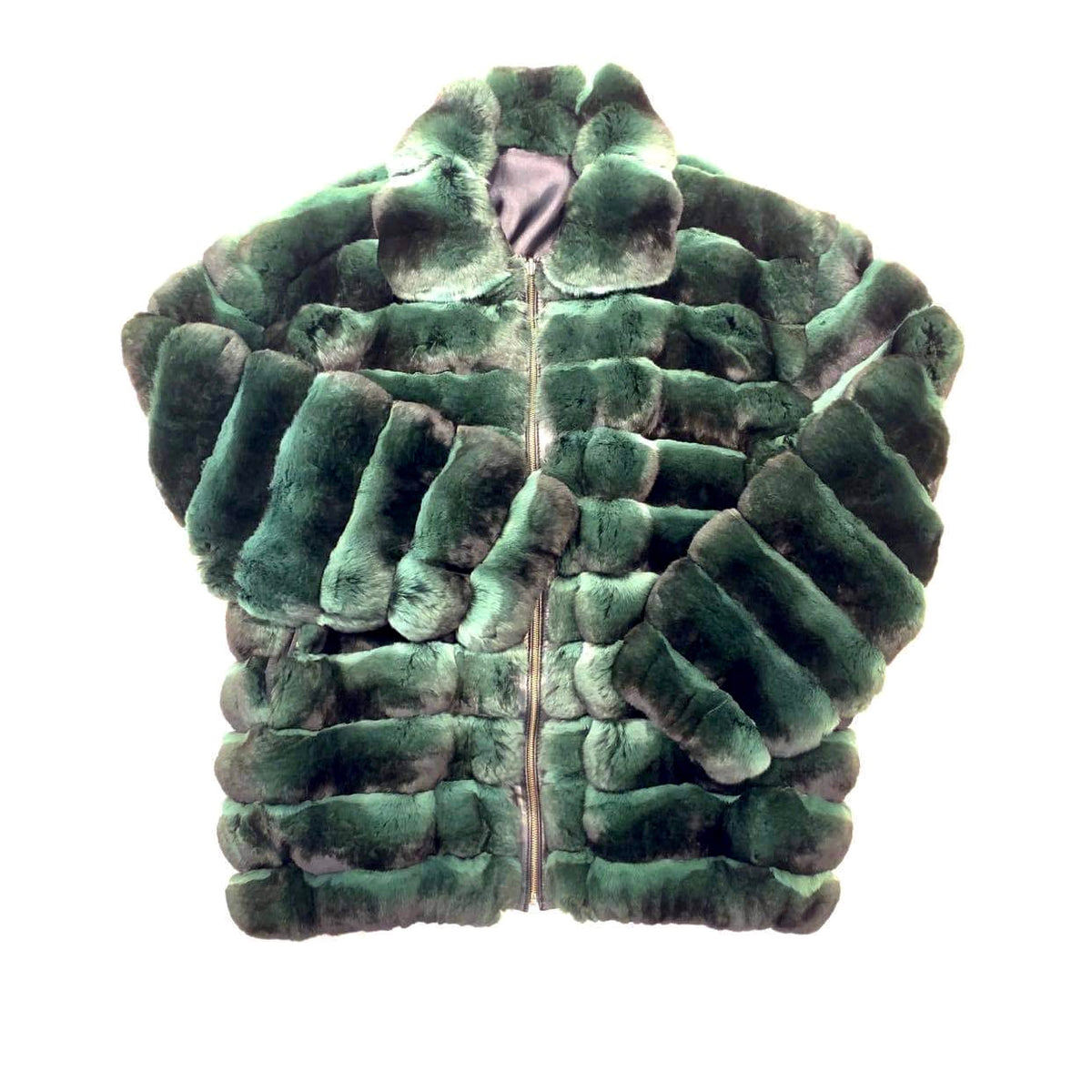Kashani Men's Forest Green Chinchilla Fur Coat - Dudes Boutique