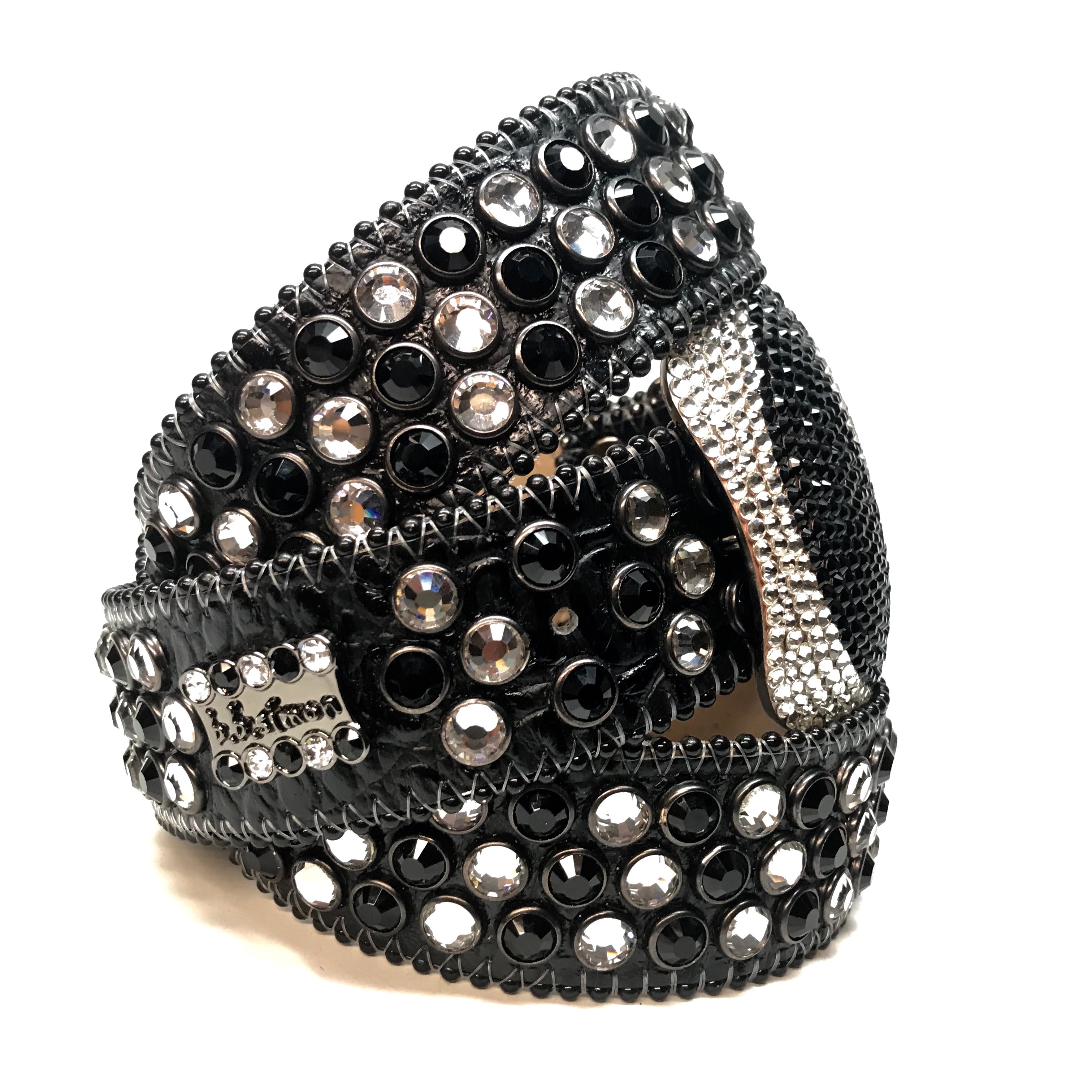 B.b. Simon '8 Ball' Black Crystal Belt – Dudes Boutique