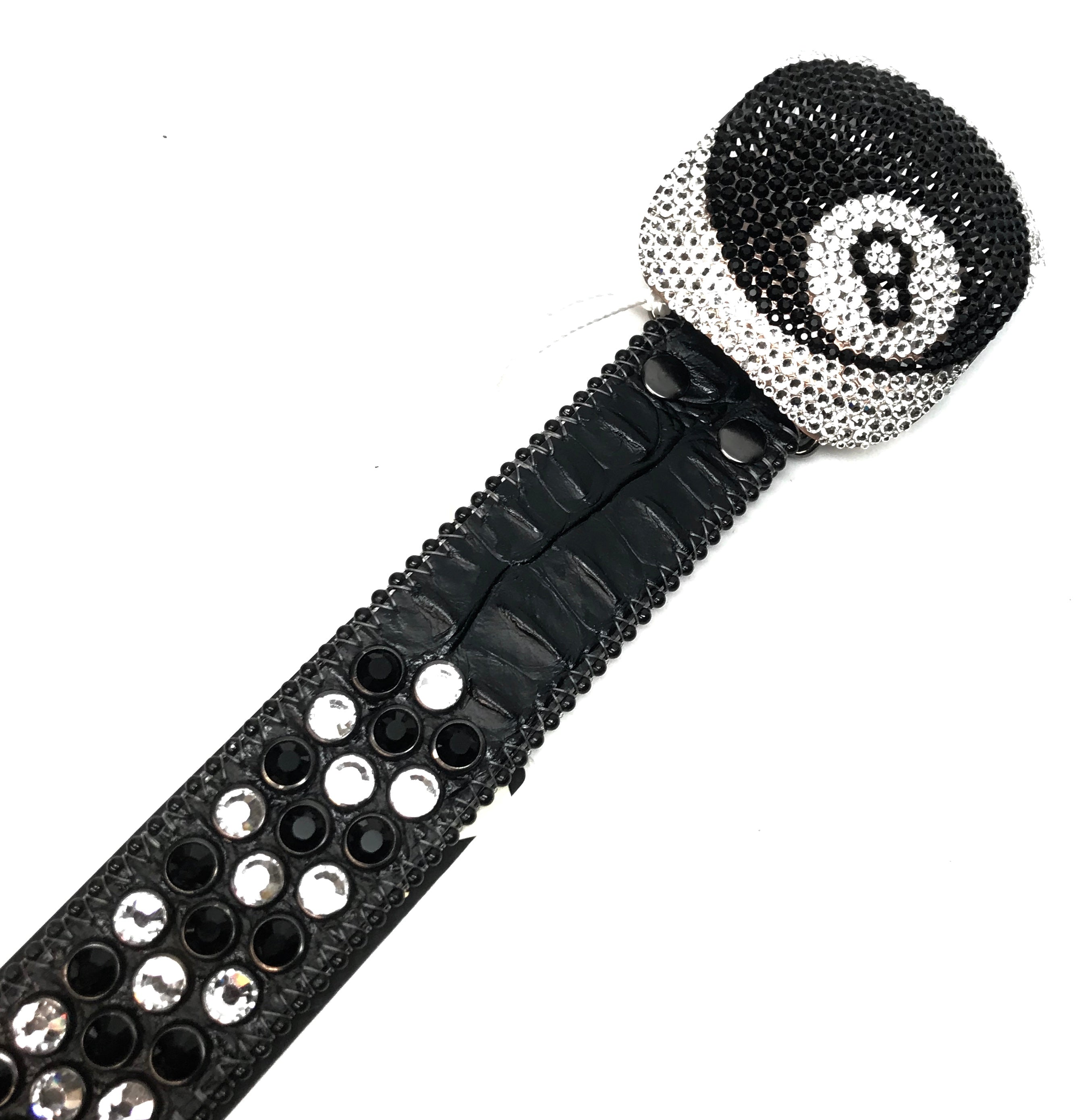 B.b. Simon '8 Ball' Black Crystal Belt – Dudes Boutique