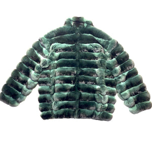 Kashani Men's Forest Green Chinchilla Fur Coat - Dudes Boutique