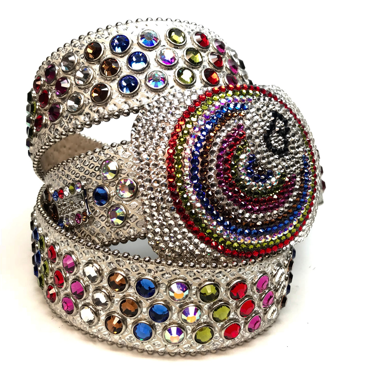 b.b. Simon '8 Ball' multi-color Swarovski Crystal Belt - Dudes Boutique