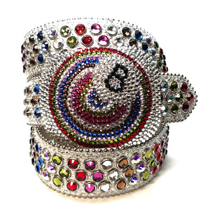 b.b. Simon '8 Ball' multi-color Swarovski Crystal Belt - Dudes Boutique