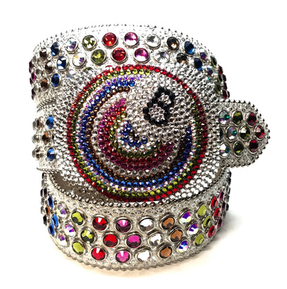 b.b. Simon '8 Ball' multi-color Swarovski Crystal Belt - Dudes Boutique