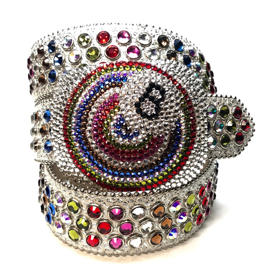 b.b. Simon '8 Ball' multi-color Swarovski Crystal Belt - Dudes Boutique