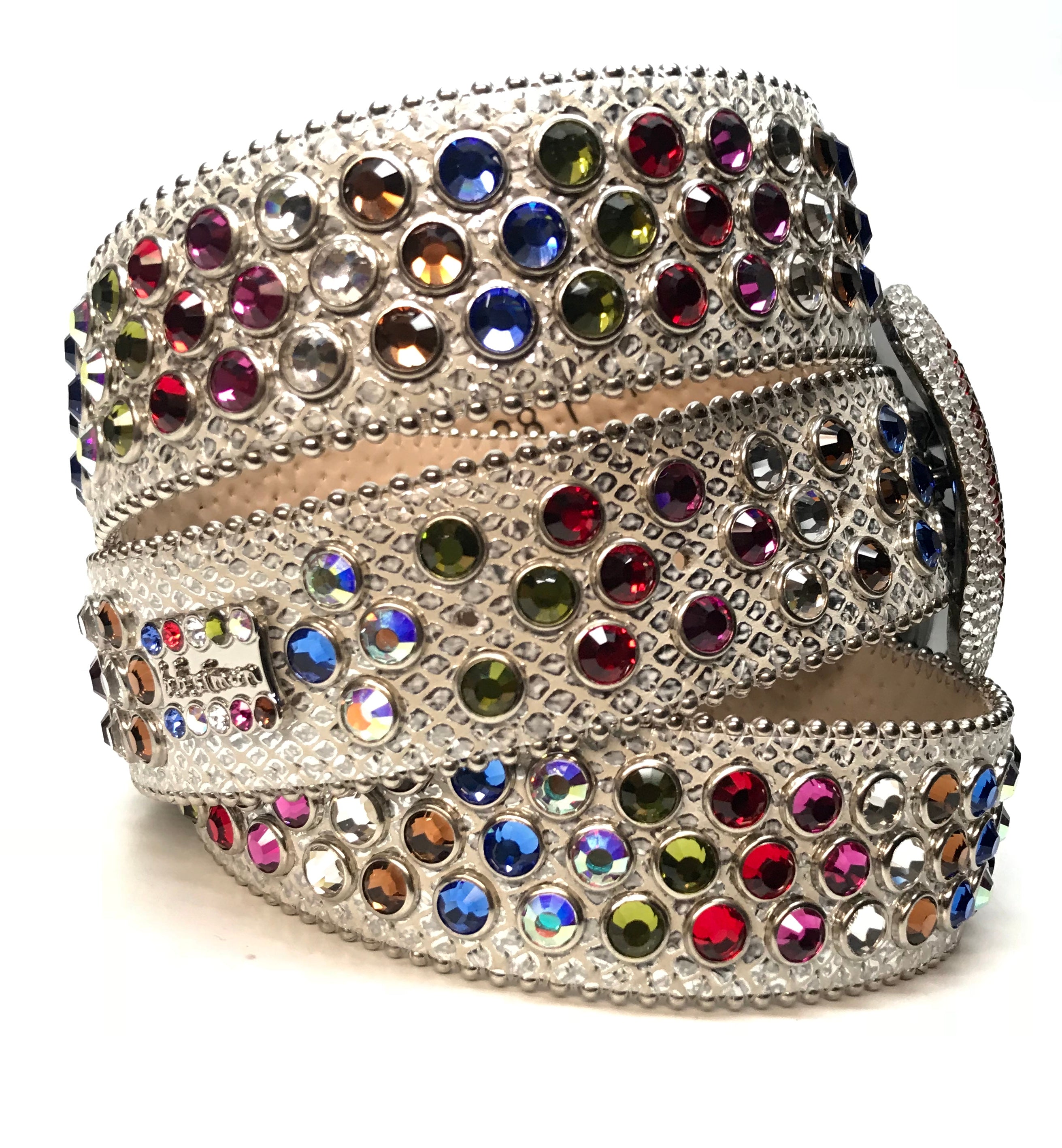 b.b. Simon '8 Ball' multi-color Swarovski Crystal Belt - Dudes Boutique