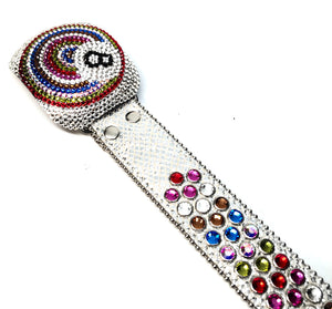 b.b. Simon '8 Ball' multi-color Swarovski Crystal Belt - Dudes Boutique