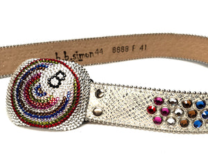 b.b. Simon '8 Ball' multi-color Swarovski Crystal Belt - Dudes Boutique