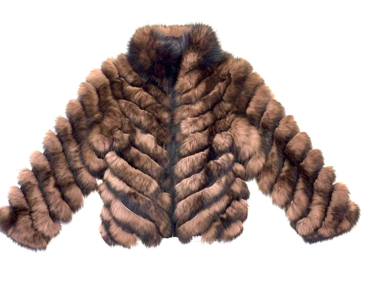 Kashani Women's Dark Brown Fox Fur Jacket - Dudes Boutique