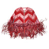 Kashani Ladies Red Suede/Leather Studded Fringe Poncho - Dudes Boutique