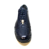 Los Altos Navy Blue Ostrich Leg Lace Up Sneakers - Dudes Boutique