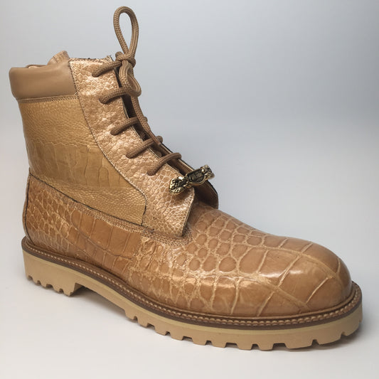 Mauri "Commando" Alligator/Ostrich Leg Combat Boot 4637 - Dudes Boutique