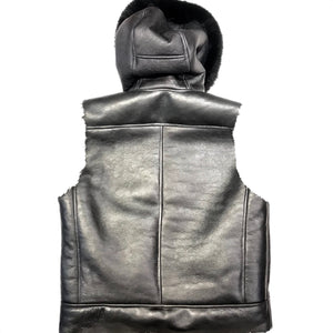 Kashani Jet Black Fox Fur Shearling Vest - Dudes Boutique