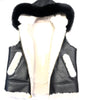 Kashani Jet Black Fox Fur Shearling Vest - Dudes Boutique