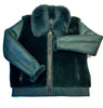 Kashani Men's Olive Green Fox Collar Shearling Bomber Jacket - Dudes Boutique