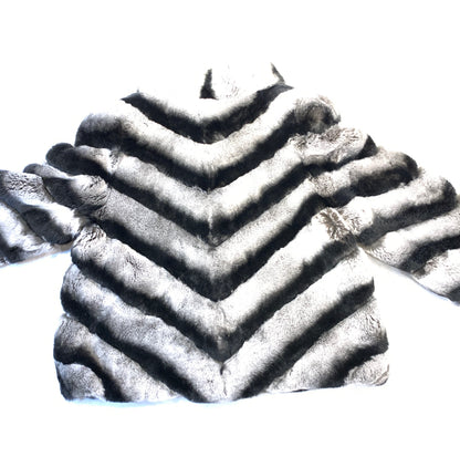 Kashani Ladies Rex Rabbit Chinchilla Coat - Dudes Boutique