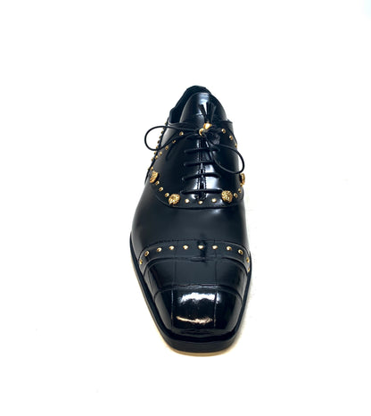 Mauri Men's 4901 "Vegas" Black Alligator Calf Skin Dress Shoes - Dudes Boutique