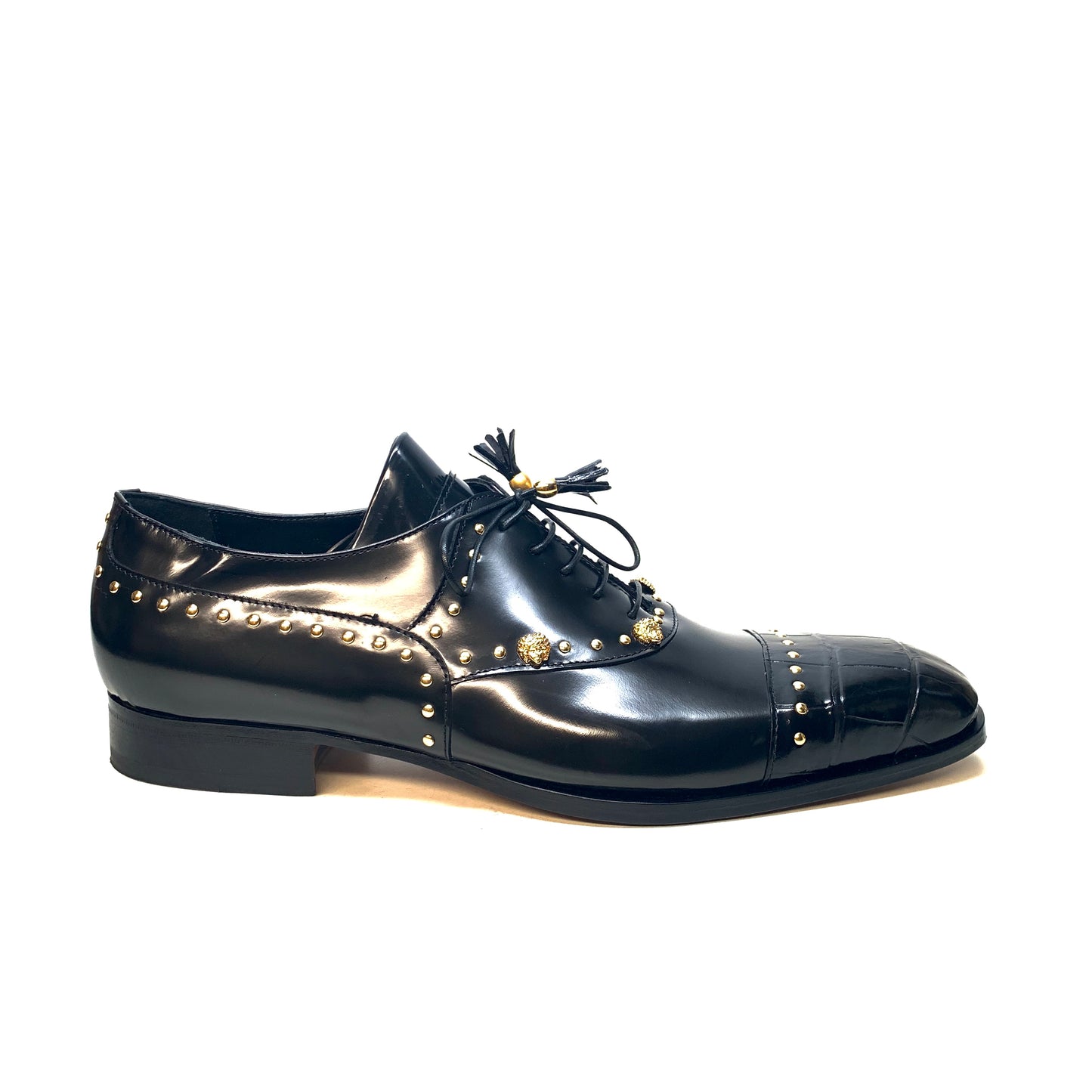 Mauri Men's 4901 "Vegas" Black Alligator Calf Skin Dress Shoes - Dudes Boutique