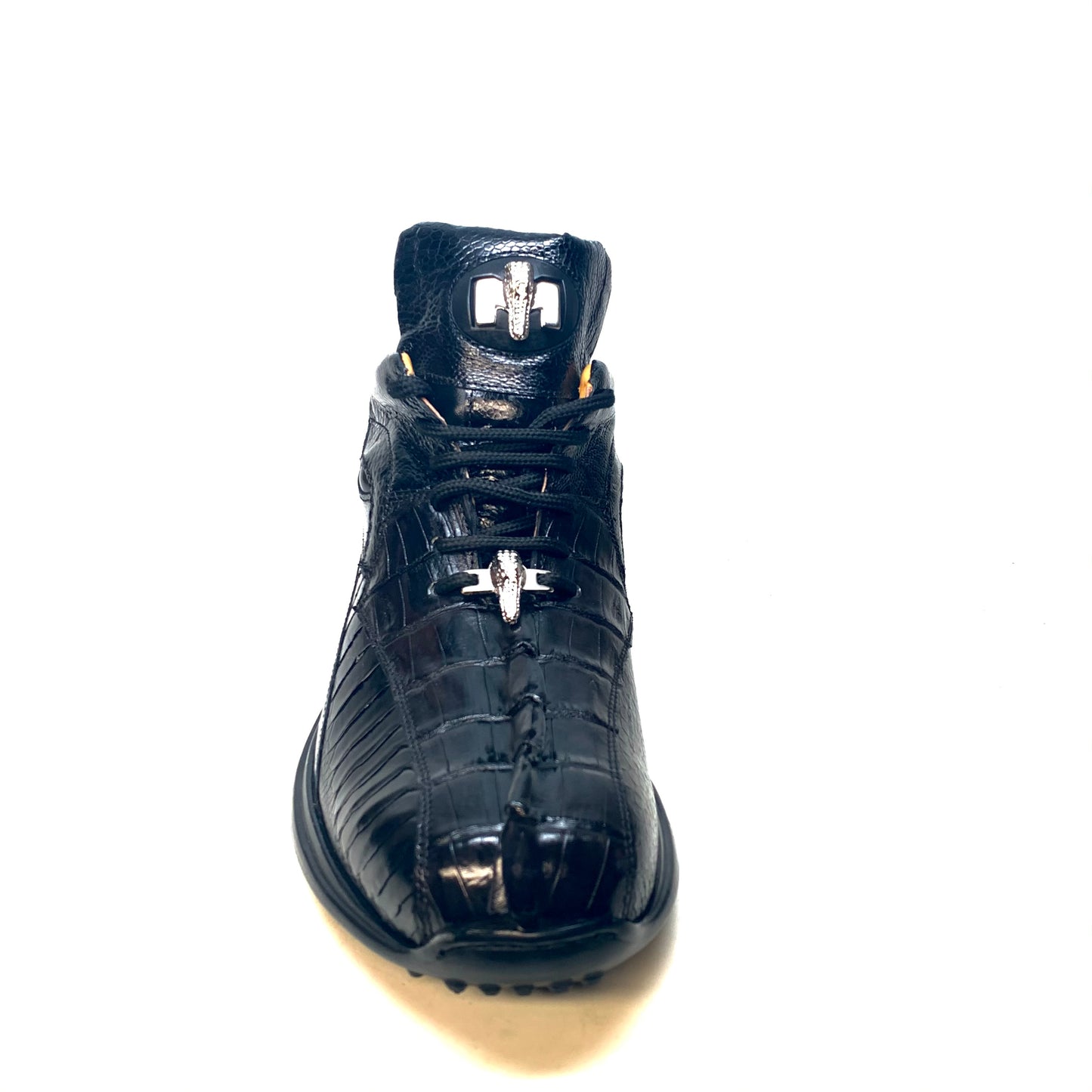 Mauri 8605 'Eye' Black Hornback Tail/Ostrich Leg Sneakers - Dudes Boutique