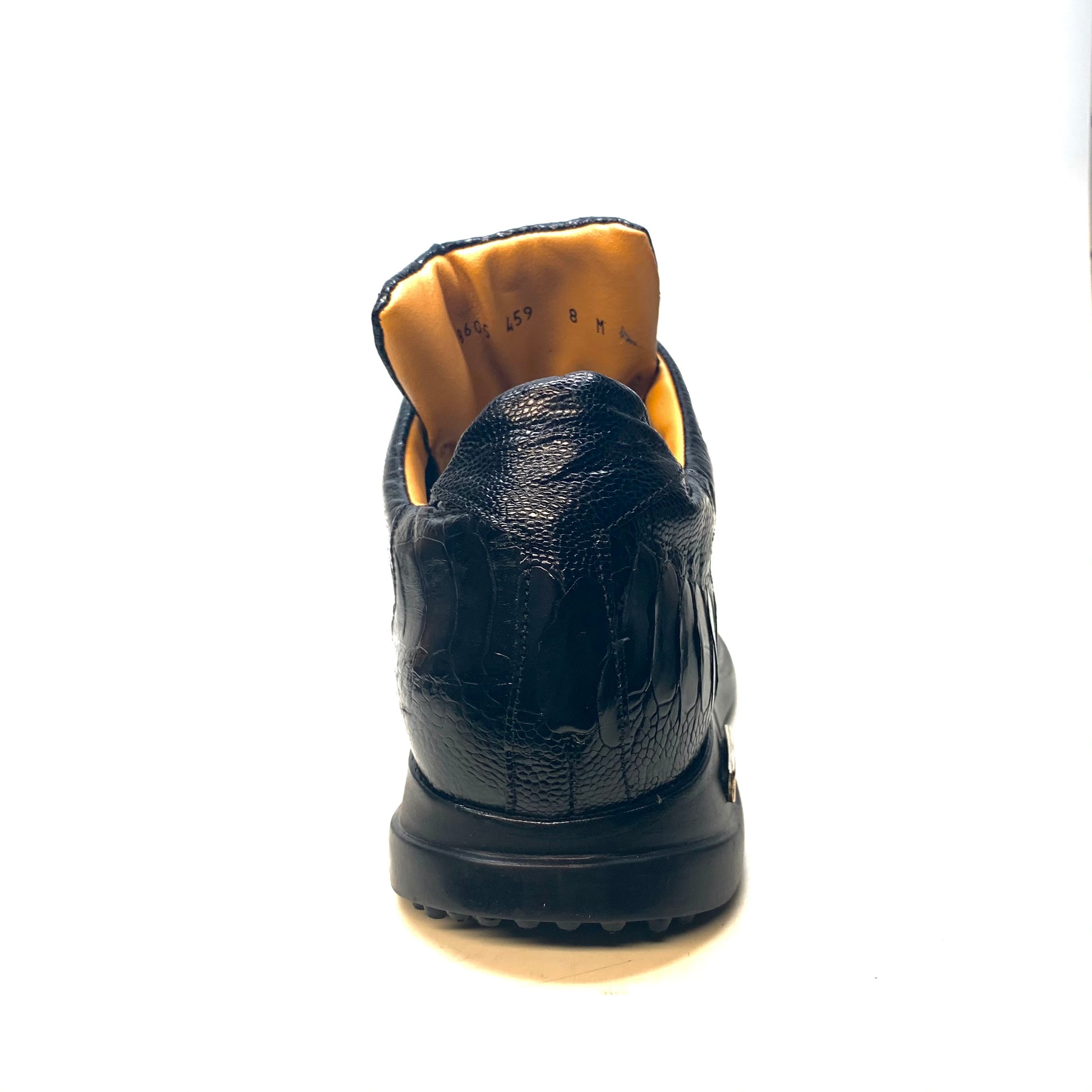 Mauri 8605 'Eye' Black Hornback Tail/Ostrich Leg Sneakers - Dudes Boutique
