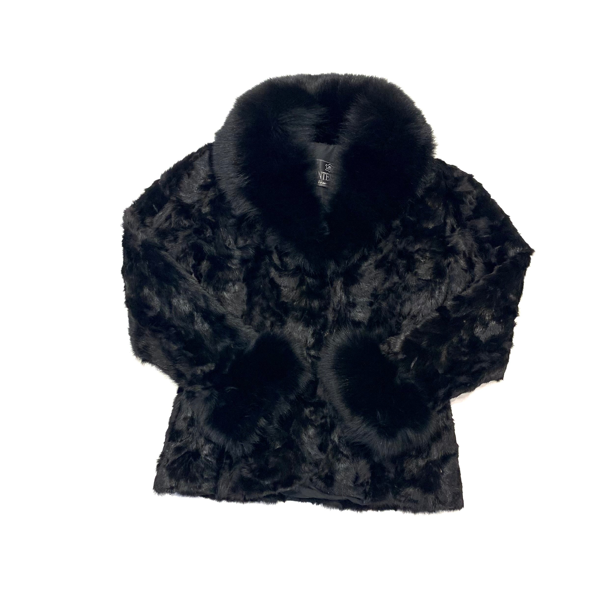 Kashani Women's Black Mink Jacket with Fox Fur Lining - Dudes Boutique