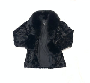 Kashani Women's Black Mink Jacket with Fox Fur Lining - Dudes Boutique