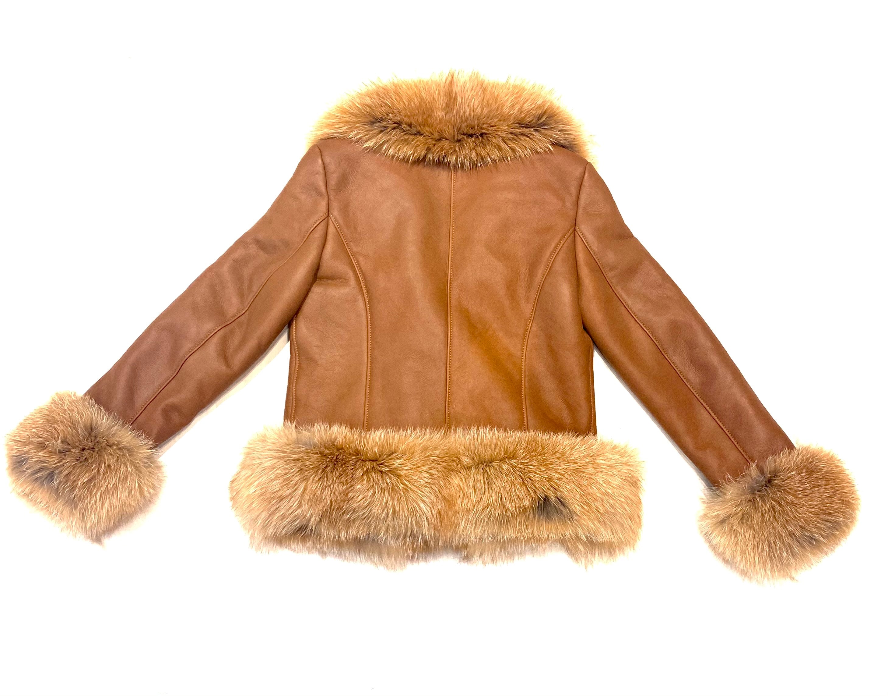 Barya NewYork Ladies Whiskey Oversize Fox Collar Shearling - Dudes Boutique