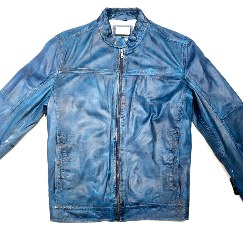 Missani Le Collezioni Carolina Blue Lambskin Leather Jacket - Dudes Boutique