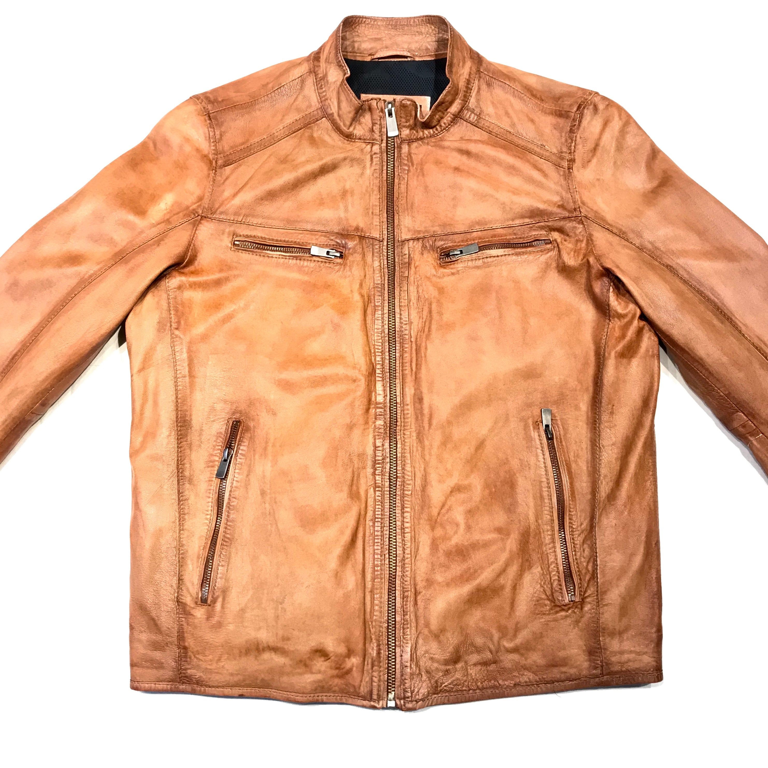 Missani Le Collezioni Cognac Lambskin Leather Jacket – Dudes Boutique