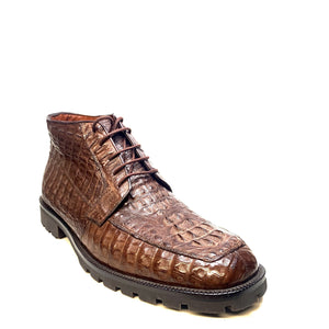 Los Altos All-Over Crocodile Lace Up Ankle Boots - Dudes Boutique