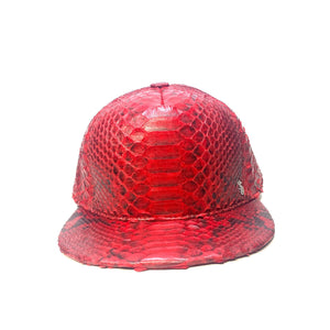 Barya NewYork All-Over Red Python Strap-Back Hat - Dudes Boutique