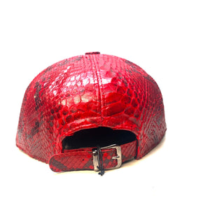 Barya NewYork All-Over Red Python Strap-Back Hat - Dudes Boutique