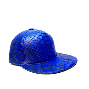 Barya NewYork All-Over Royal Blue Python Strap-Back Hat - Dudes Boutique