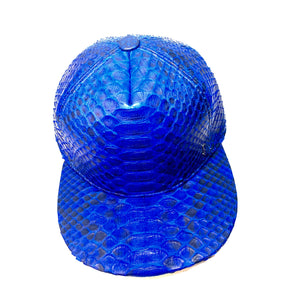 Barya NewYork All-Over Royal Blue Python Strap-Back Hat - Dudes Boutique