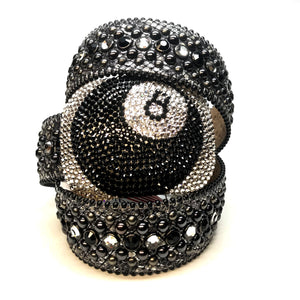 b.b. Simon Silver '8 Ball' Crystal Belt - Dudes Boutique