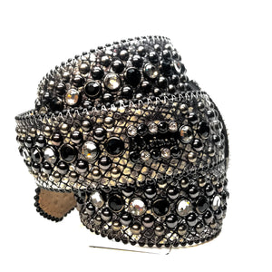 b.b. Simon Silver '8 Ball' Crystal Belt - Dudes Boutique