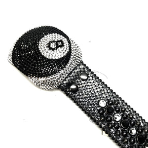 b.b. Simon Silver '8 Ball' Crystal Belt - Dudes Boutique