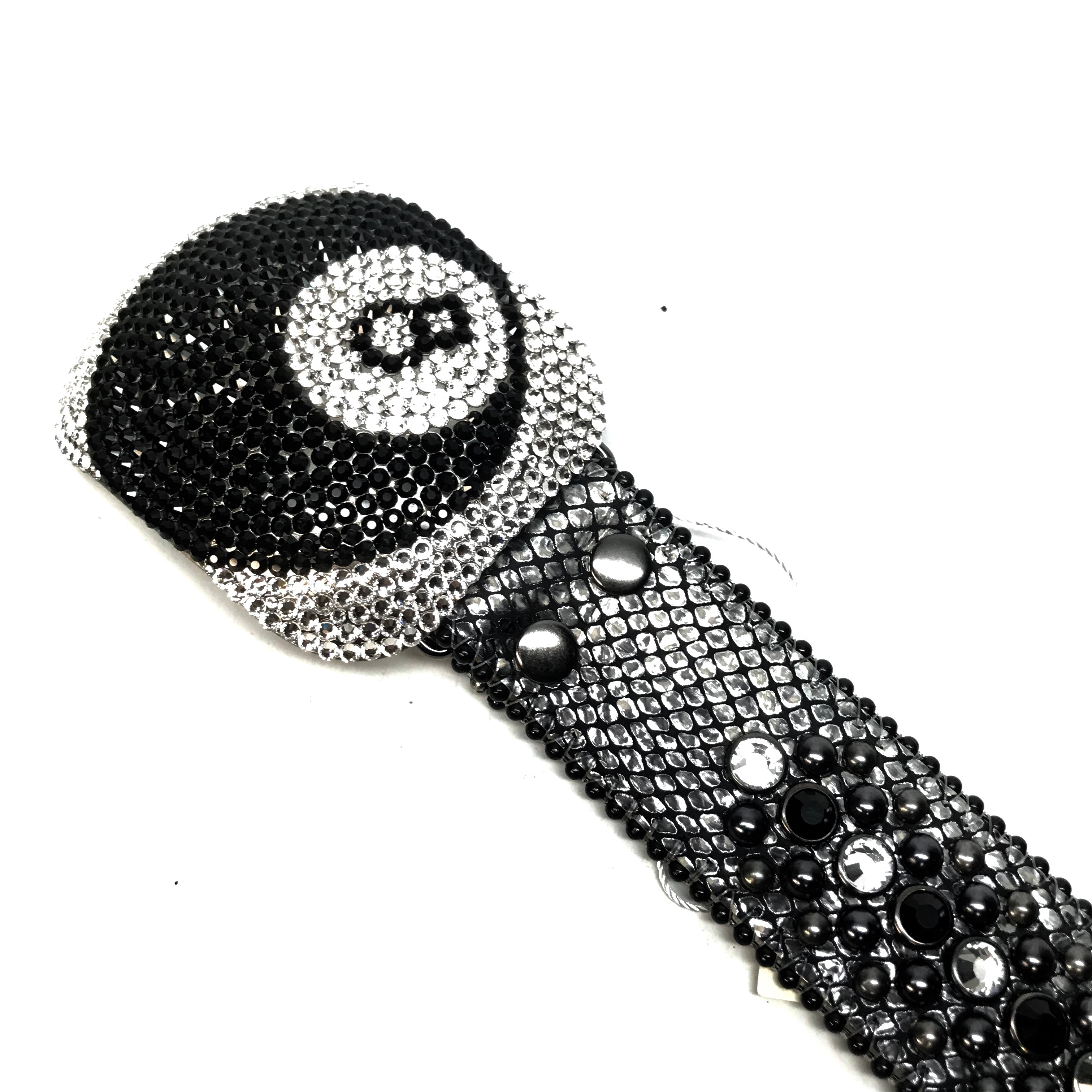 b.b. Simon Silver '8 Ball' Crystal Belt - Dudes Boutique