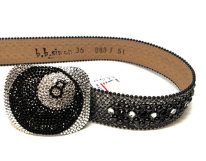 b.b. Simon Silver '8 Ball' Crystal Belt - Dudes Boutique