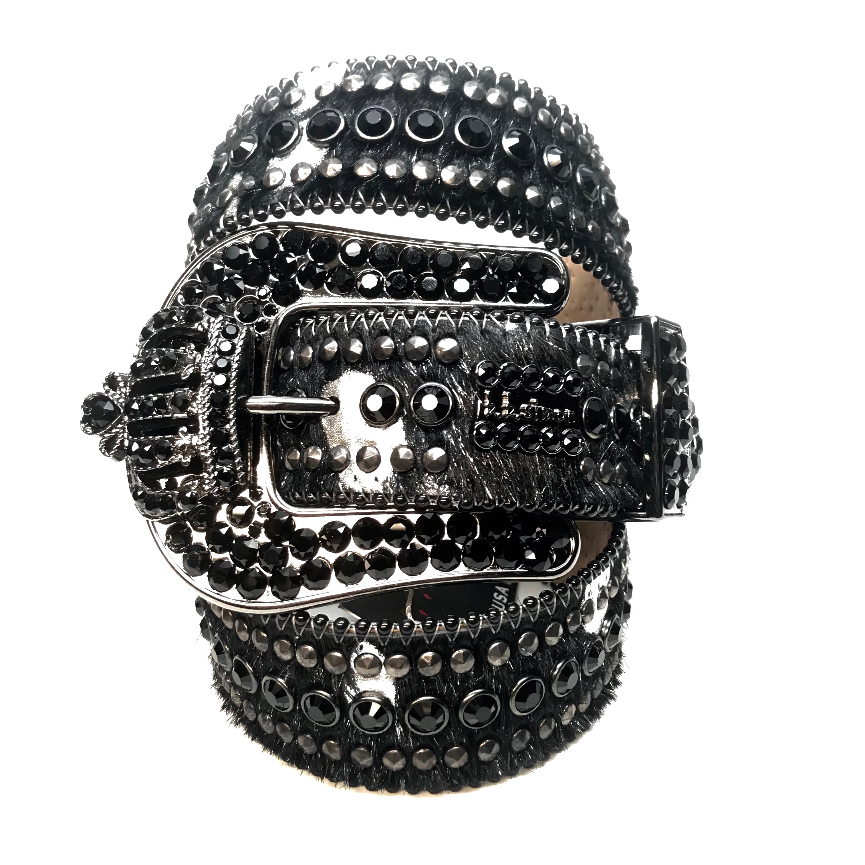 b.b. Simon 'Blackout Crown' Pony Swarovski Crystal Belt - Dudes Boutique