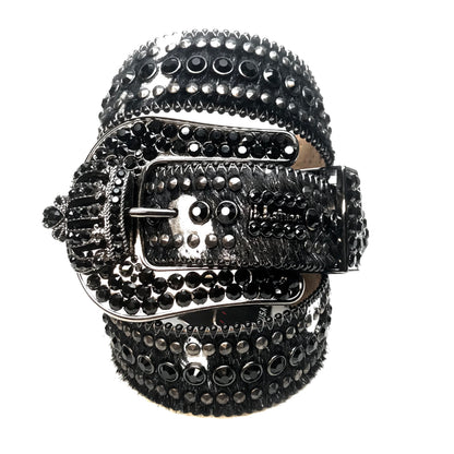 b.b. Simon 'Blackout Crown' Pony Swarovski Crystal Belt - Dudes Boutique