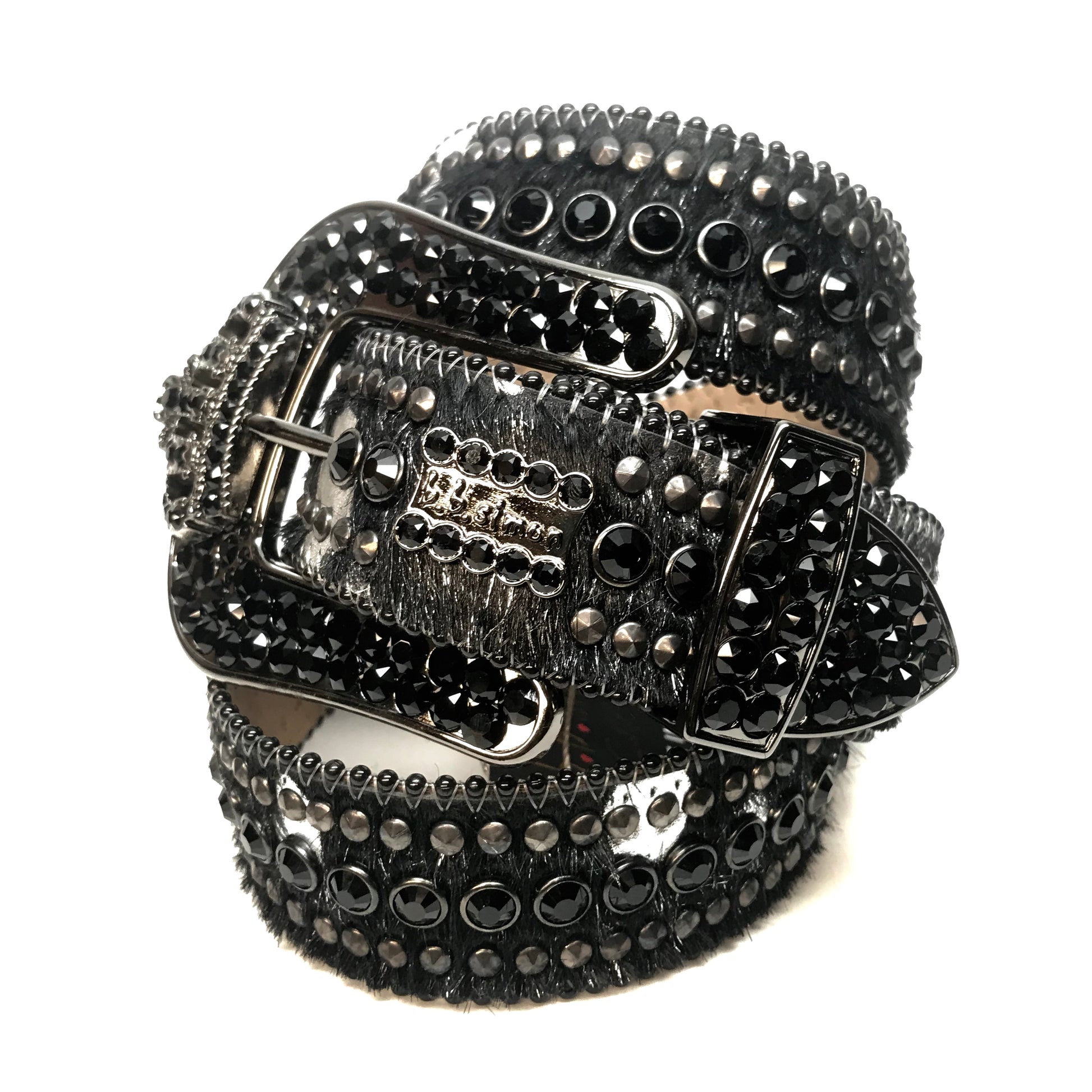 b.b. Simon 'Blackout Crown' Pony Swarovski Crystal Belt - Dudes Boutique