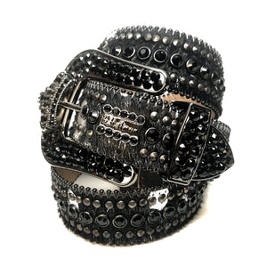 b.b. Simon 'Blackout Crown' Pony Swarovski Crystal Belt - Dudes Boutique