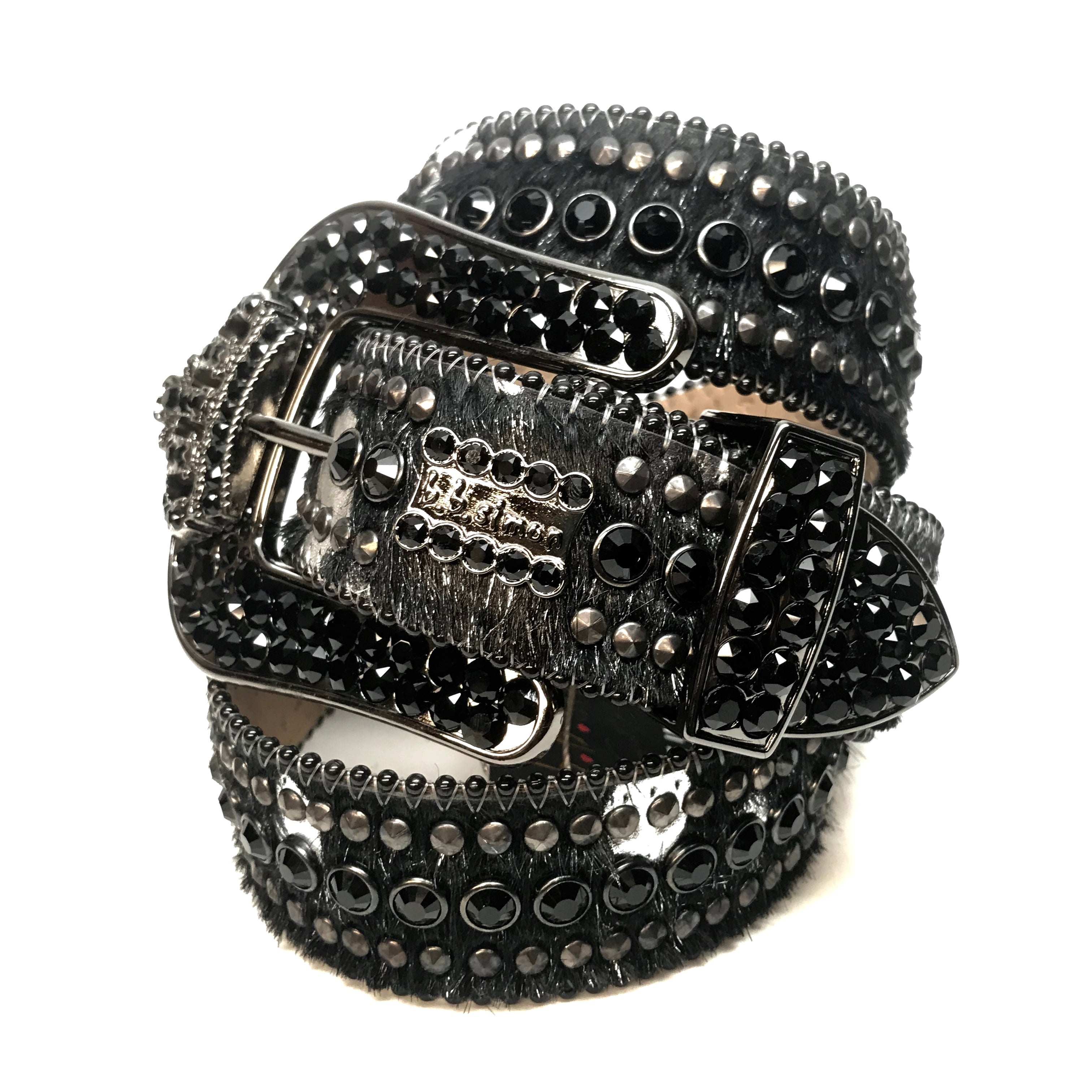 b.b. Simon 'Blackout Crown' Pony Swarovski Crystal Belt - Dudes Boutique