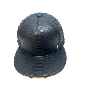 Barya NewYork All-Over Black Python Strap-Back Hat - Dudes Boutique